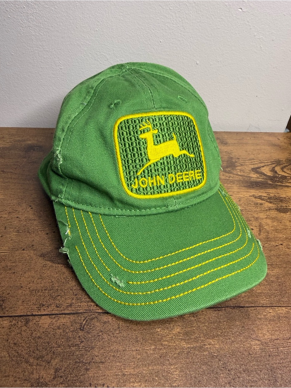 John Deere Toddler Green & Yellow Logo Distressed Cap